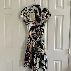 Robe Diane Von Furstenberg - Taille 10, Marine - Soie Mixte, Sans Manches, Longueur Genoux - Neuve Sans étiquette